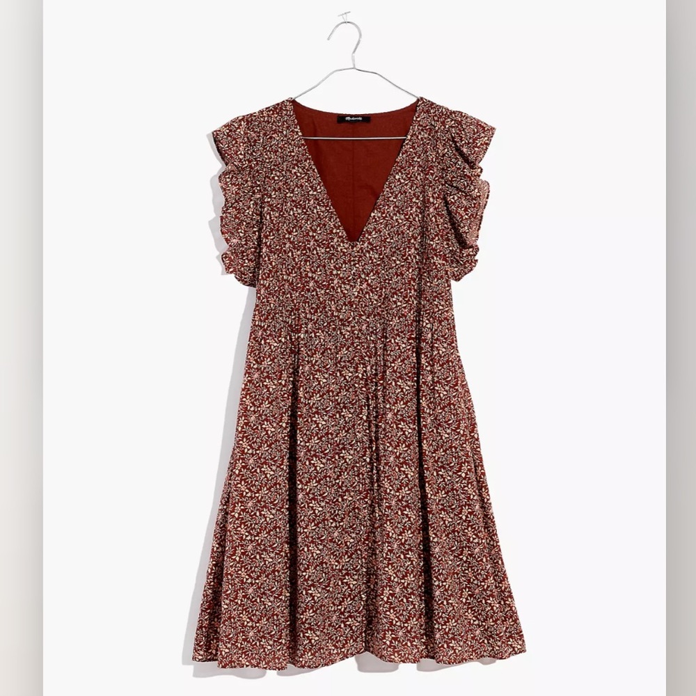 Madewell Pintuck Mini Dress in Florentine Floral